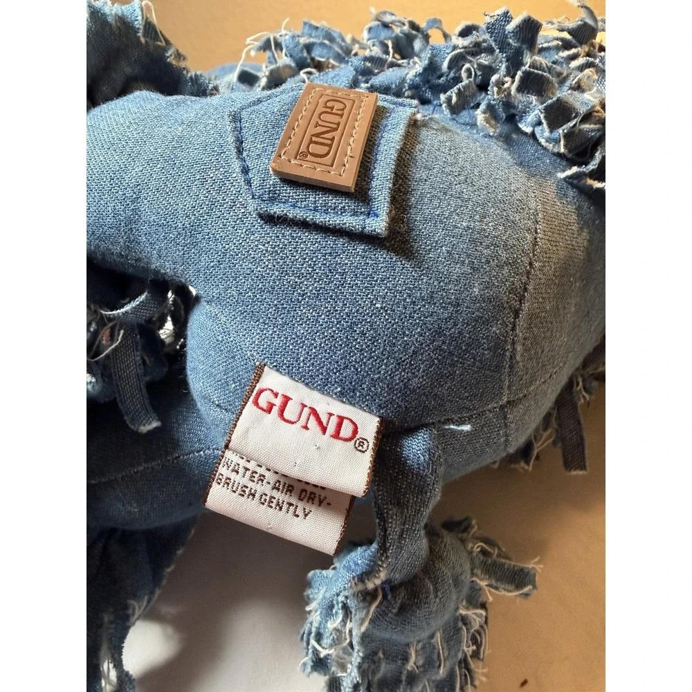 Vintage Dog GUND‎ Blue Denim Jimmy Jeans Poodle Stuffed Animal Plush